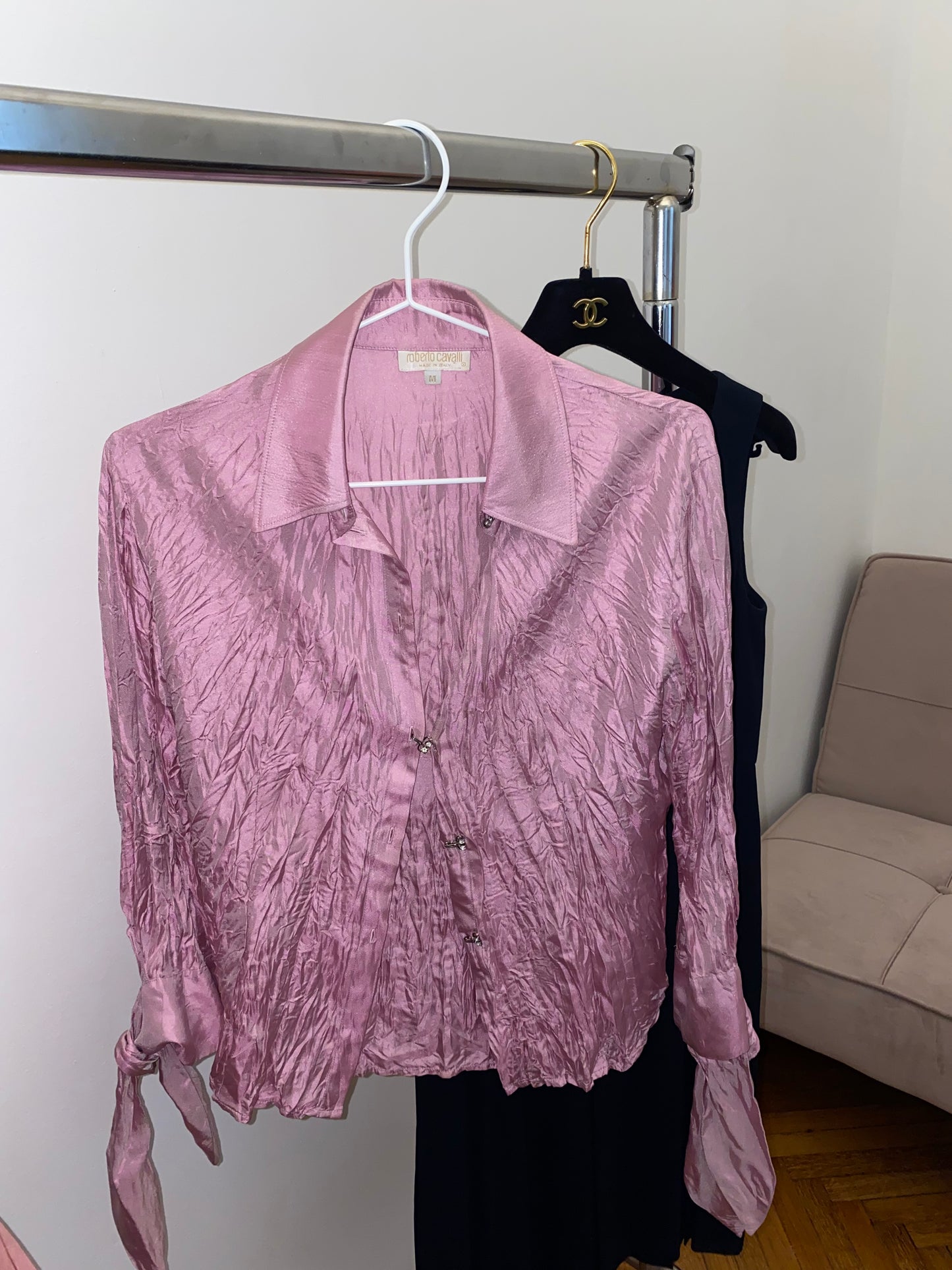 ROBERTO CAVALLI SILK PINK SHIRT