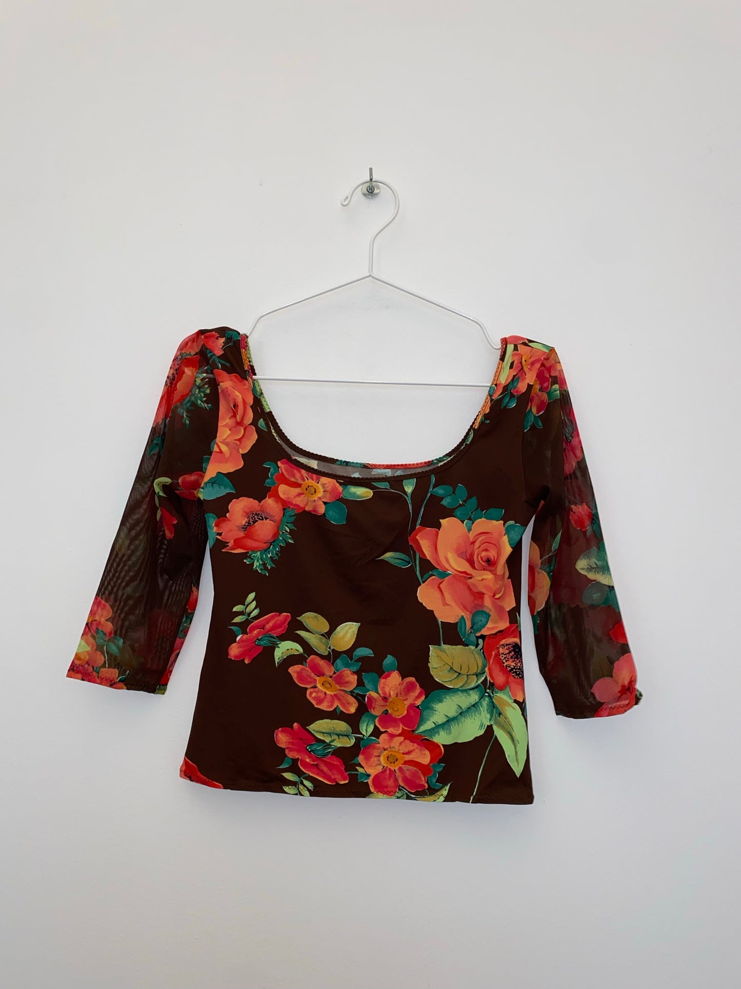 BLUMARINE FLOWER PRINT TEE WITH STRASS