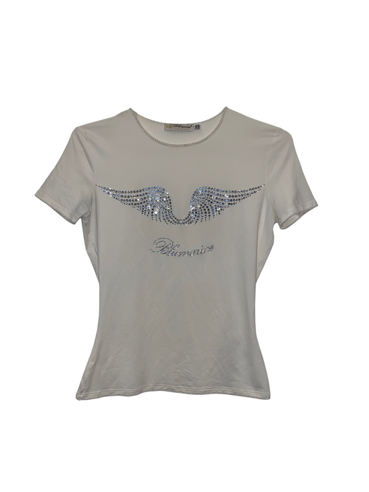 BLUMARINE STRASS WINGS TEE