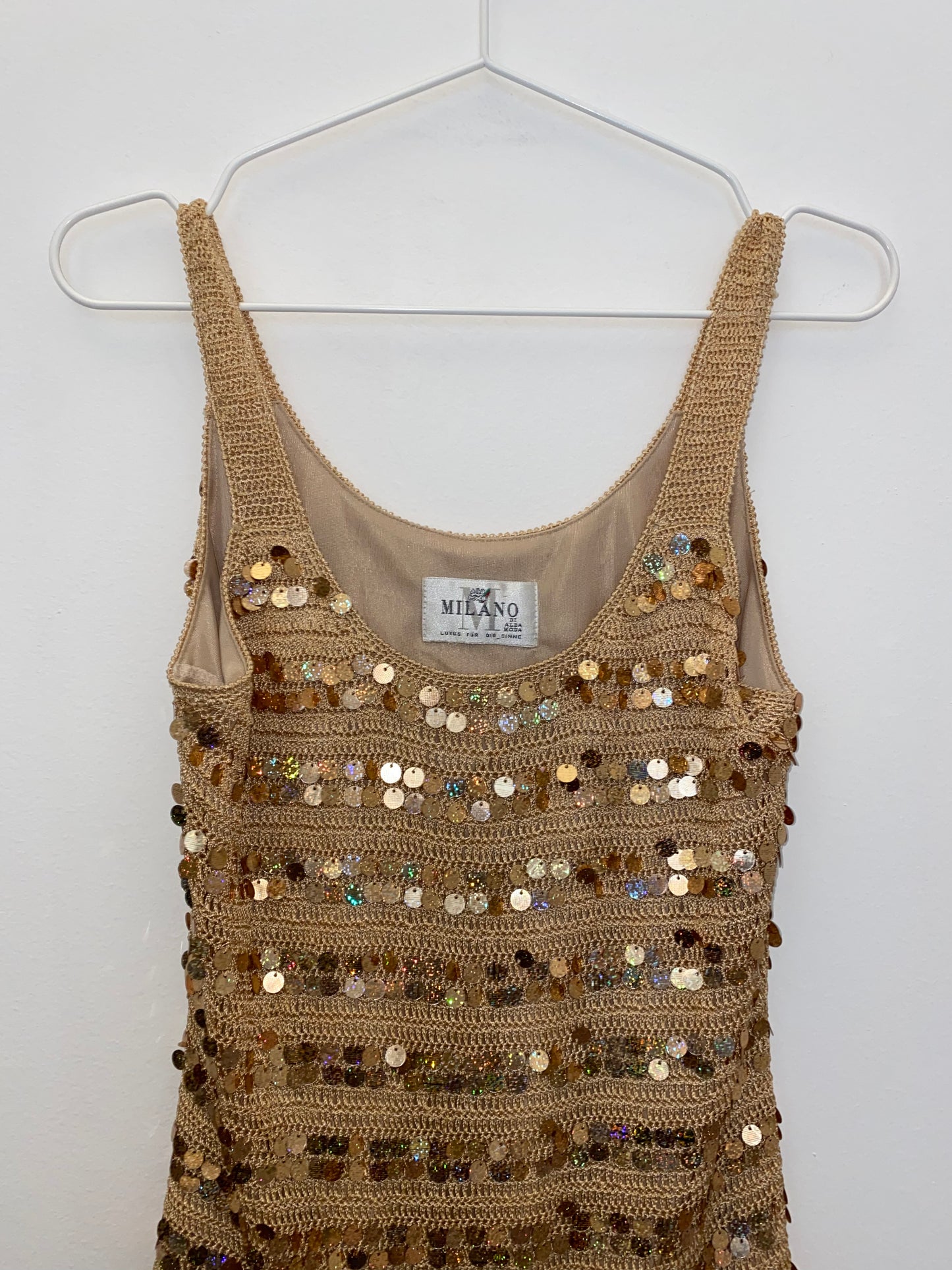 GOLD PAILLETTES KNITWEAR TANK TOP