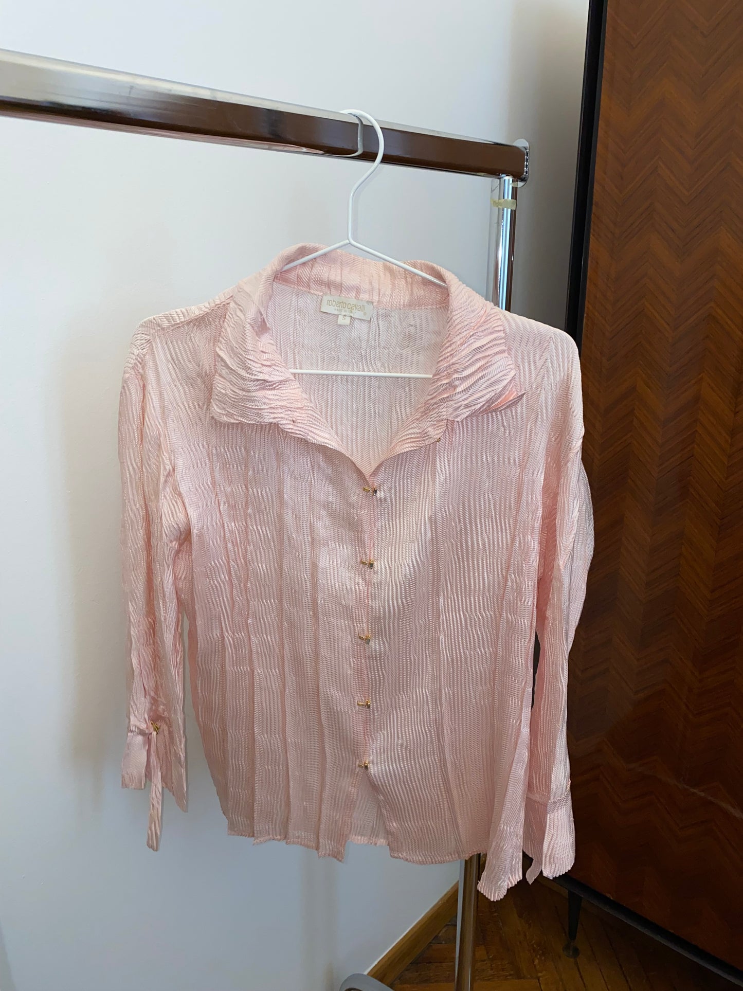 ROBERTO CAVALLI SILK SHIRT WITH JEWELS