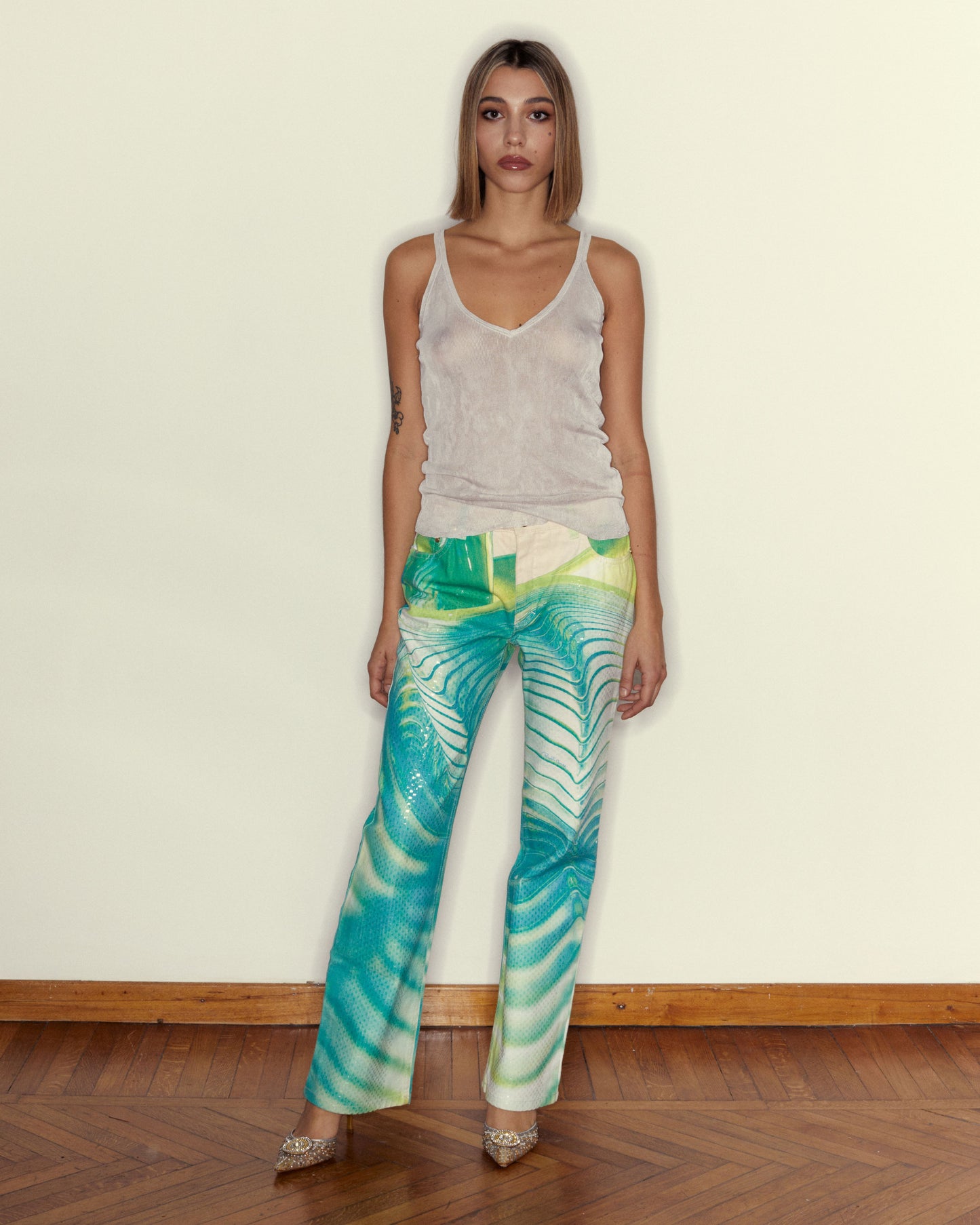 ROBERTO CAVALLI PRINTED DENIM PANT