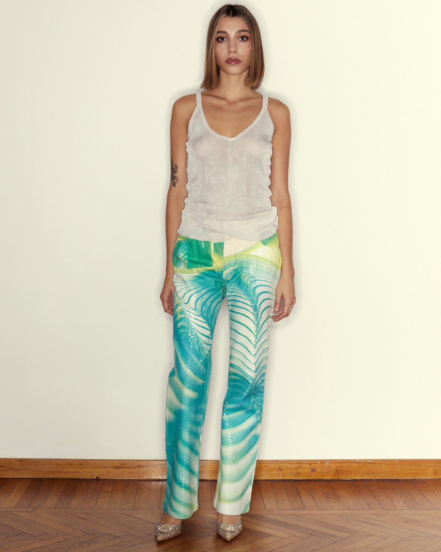 ROBERTO CAVALLI PRINTED DENIM PANT