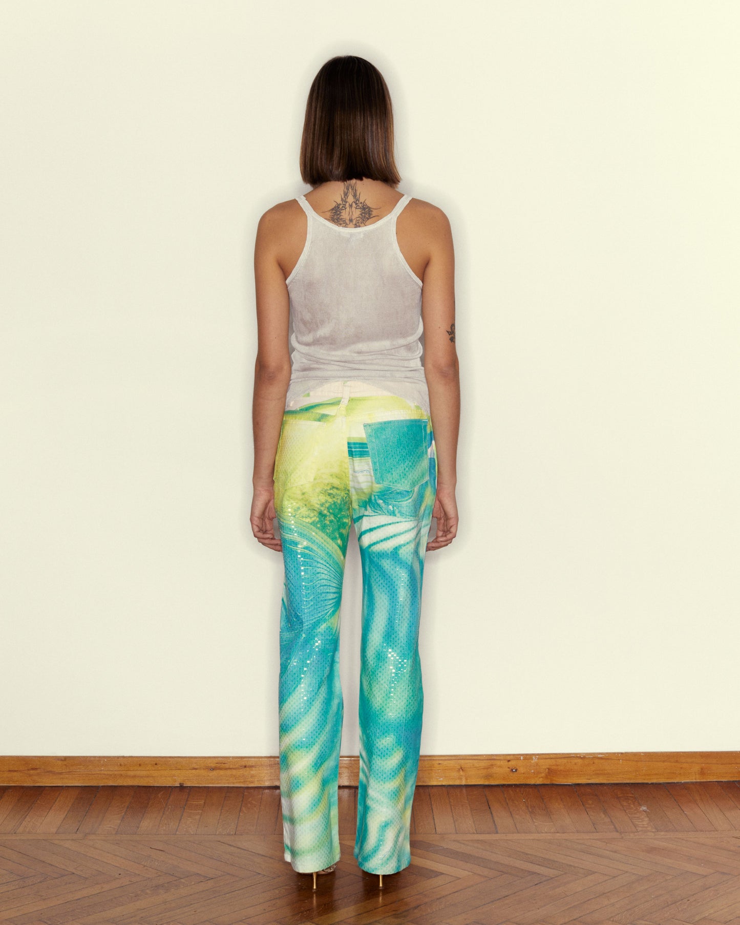 ROBERTO CAVALLI PRINTED DENIM PANT